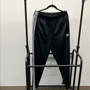 adidas Black Track Pants with White 3-Stripe Detailing